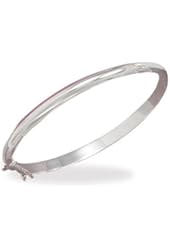 Sterling Silver 5mm Polished Bangle 7 Inch Hinged Bangle Bracelet - JewelryWeb