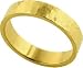 14K Gold Flat Classic-Fit Wedding Band with Hammered Finish, 4mm Wide