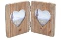 DOUBLE HINGED WOODEN HEART PHOTO FRAME BY COUNTRYSIDE INTERIORS