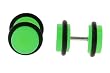 Fake Acrylic Plugs - Green 16g Wire - 8mm - Sold as a Pair