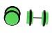 Fake Acrylic Plugs - Green 16g Wire - 8mm - Sold as a Pair
