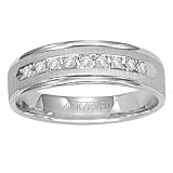 ARTCARVED BURLINGTON 14k White Gold & Diamond Men's Wedding Band