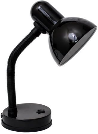 Simple Designs Basic Metal Desk Lamp with Flexible Hose Neck