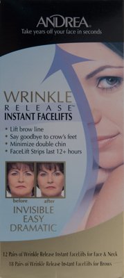 Andrea Wrinkle Release Instant Facelifts 12 Pairs of Facelifts for Face & Neck / 18 Pairs of Facelifts for Brows