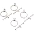 4 Sterling Silver Toggle Clasps Twist Jewelry Parts