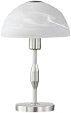 Honsel Leuchten 57941 Tischleuchte mattnickel Glas alabasterfarbig weiß