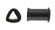 Black Acrylic Triangular Shape Tunnel Plug with "O" Ring - Single Flare - 0g - Sold as a Pair
