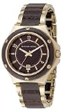 Michael Kors #MK5169 Women's Stainless Steel/Leather Combo Wood Bezel Watch