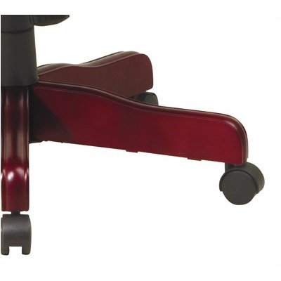 High-Back Traditional Leather Executive Chair with Padded Arms Leather: Soft Oxblood