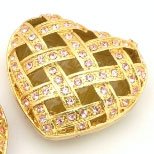 Piearth ピアース ジュエリーボックス クリスタル 宝石箱 ハート NO17 ピンク 17-1 PK
