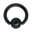 14 Gauge 5/16" Black Anodized Titanium Ball Captive Ring