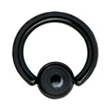 14 Gauge 5/16 Inches Black Anodized Titanium Ball Captive Ring