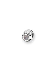 Iridescent CZ Charm in Silver for 3mm Charm Bracelets