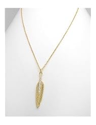 Feather CZ Necklace In 92.5 Sterling Silver