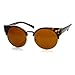 Round Circle Half Frame Semi-Rimless Cateye Sunglasses