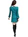 Allegra K Women Peter Pan Dress Bracelet Sleeve Button Down Back Short Dresses, Turquoise, Small