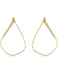 14k Gold Over Sterling Silver Hammered Teardrop Hoop Earrings
