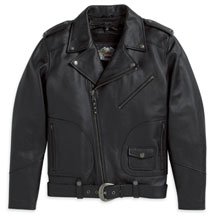 Buy Harley Davidson Mens Classic “Cycle Champ” Leather Biker Jacket, the Defining Biker Jacket from the 1950’s–The Iconic Symbol of the Harley Motorcycle Biker, Removable Vest Lining, Epaulettes with Stud Detail, Action Back, Zippered Cuffs and Front, Snap Coin Pocket, Custom Hardware, 98101-07VM