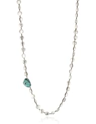 Lucky Brand "Way We Wore" Silver-Tone and Turquoise-Color Hammered Coin Necklace
