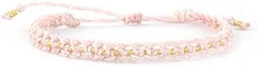 Blushy Pink Boho Chic Bracelet for Women and Men Beach Surf Yoga Surfer Hippie Jewelry by KarmaViva
