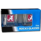 Alabama Crimson Tide 2 Pack 9 oz Rocks Glass - NCAA College Athletics Fan Shop Sports Team Merchandise