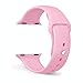 Apple Watch Band - FanTEK Soft Silicone Sport Style Replacement iWatch Strap for Apple Wrist Watch 38mm Models M/L Size (Light Pink)
