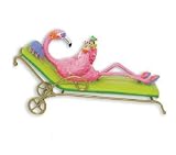 Pink Flamingo Island Beach Christmas Tree Ornament