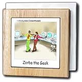 Londons Times Funny Computer Cartoons - ZORBA THE GEEK - Tile Napkin Holders