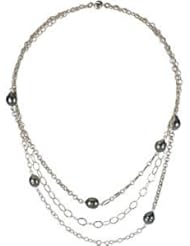 Sterling Silver Tahitian Cultured Pearl 18 by US Gems