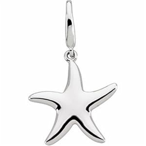 White Gold Starfish Charm