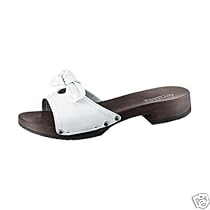 Pantolette Clogs Softclox Leder. wei&szlig;
