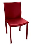 IMAGE OF Tag Elston Chair Hand Sewn Leather with Steel Frame, Red