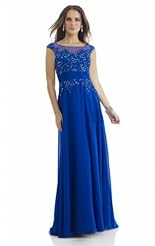 Chiffon/Taffeta/Tulle Crystal Crystals Applique Beaded Lace Mother-of-the-Bride Dress 
