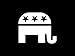GOP Elephant - (White Vinly Decal)