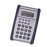 NSN4844559 8-Digit Flip-up Calculator, Rubber Keys, Silver/Black