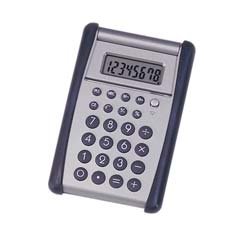 NSN4844559 8-Digit Flip-up Calculator, Rubber Keys, Silver/Black