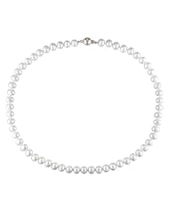 Sterling Silver Freshwater White Pearl Necklace (8-9mm), 18"