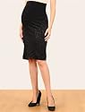Motherhood Maternity: Secret Fit Belly(tm) Knee Length Straight Fit Novelty Fabric Maternity Skirt