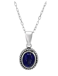 Chateau Dargent Sterling Silver Lapis Lazuli Women Necklace. Length 18 in. Total Item weight 2.5 g.