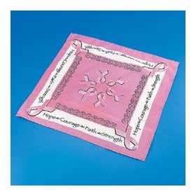 Click here to buy 12 Pink Ribbon Breast Cancer Awareness Bandannas by OTC.
