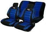 9pce Luxury Leather Look Universal Car Seat Covers Blue