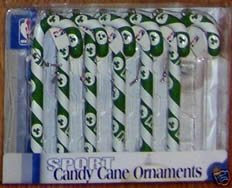 Boston Celtics NBA Candy Cane Ornament Set of 6