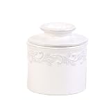 L Tremain Crock, Antique White Linen