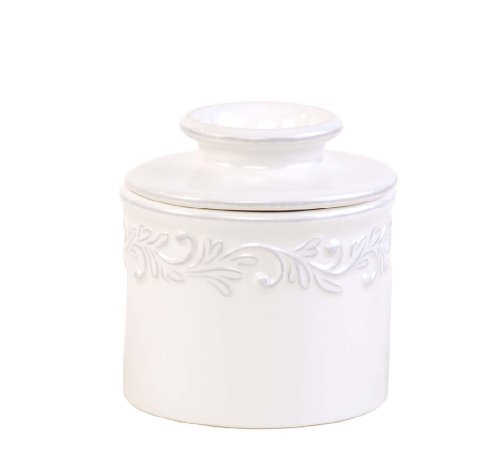 Butter Bell Crock, Antique White Linen