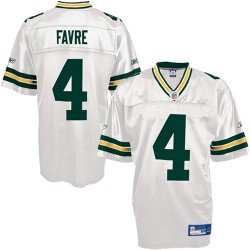 Reebok NFL Equipment Green Bay Packers #4 Brett Favre White Premier Tackle Twill Football Jersey