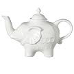 28-oz. Elephant Teapot - White