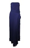 Haute Hippie Womens Gathered Lapis Silk Ruffle Strapless Dress M