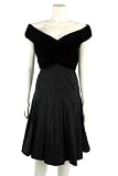 Tadashi Women's Black Off Shoulder Velvet and Taffeta Cocktail Dress, 8