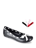 Demonia Ballet Ribbon Trim Flat Black Shoe - 8