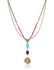 Betsey Johnson "Carnival" Crystal Cluster Long Pendant Necklace, 19"